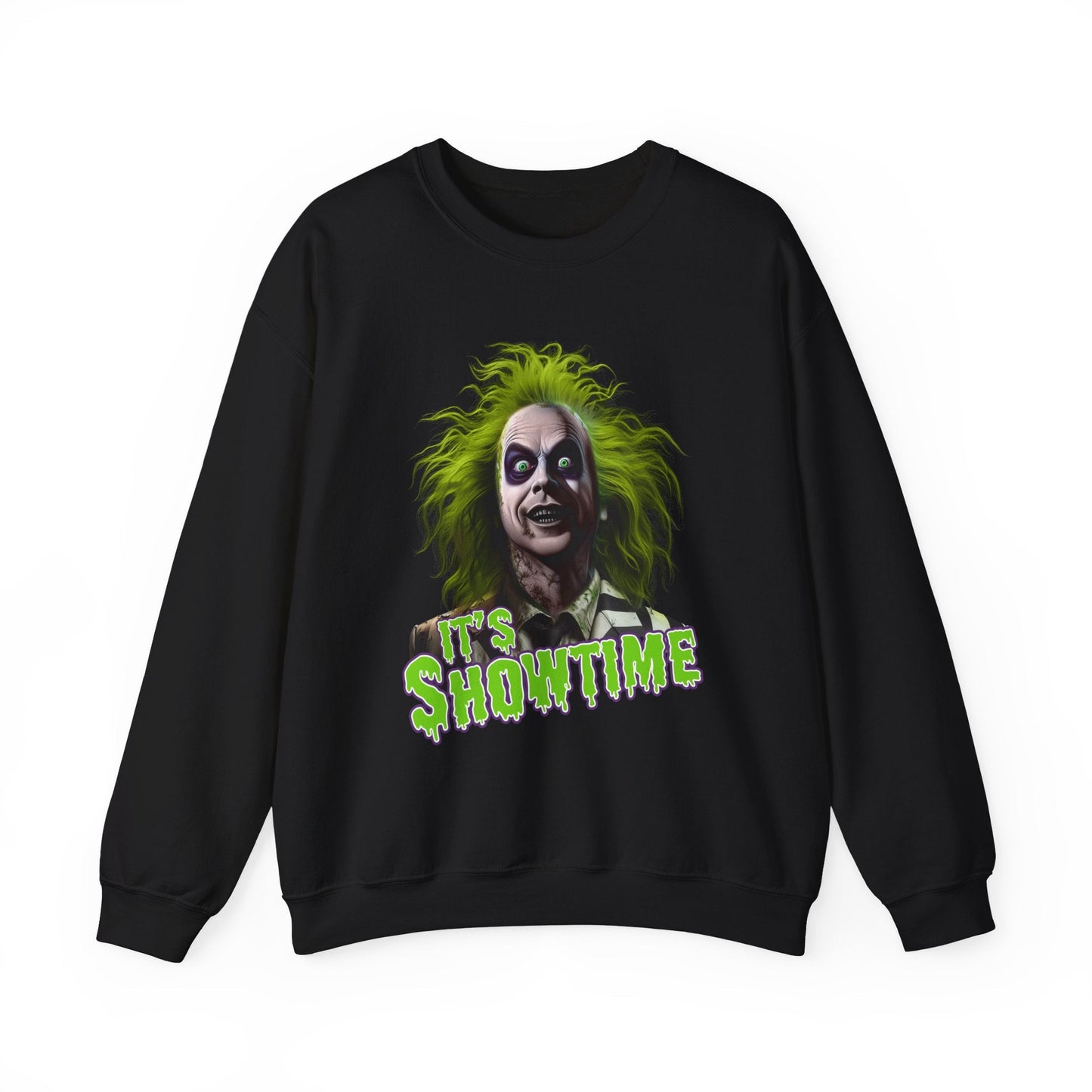 Spook-tacular Beetlejuice Graphic Sweatshirt Perfect for Halloween & Beyond